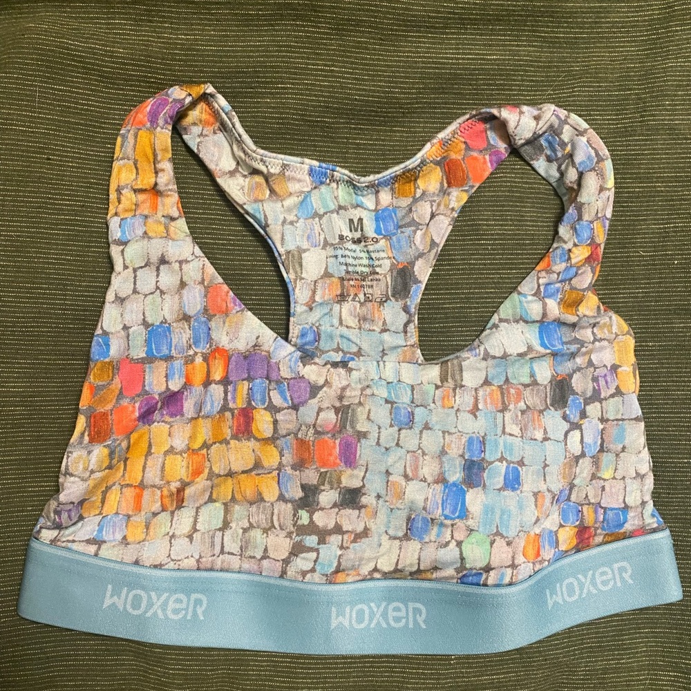 NWOT Woxer Mosaic Racerback Bra M